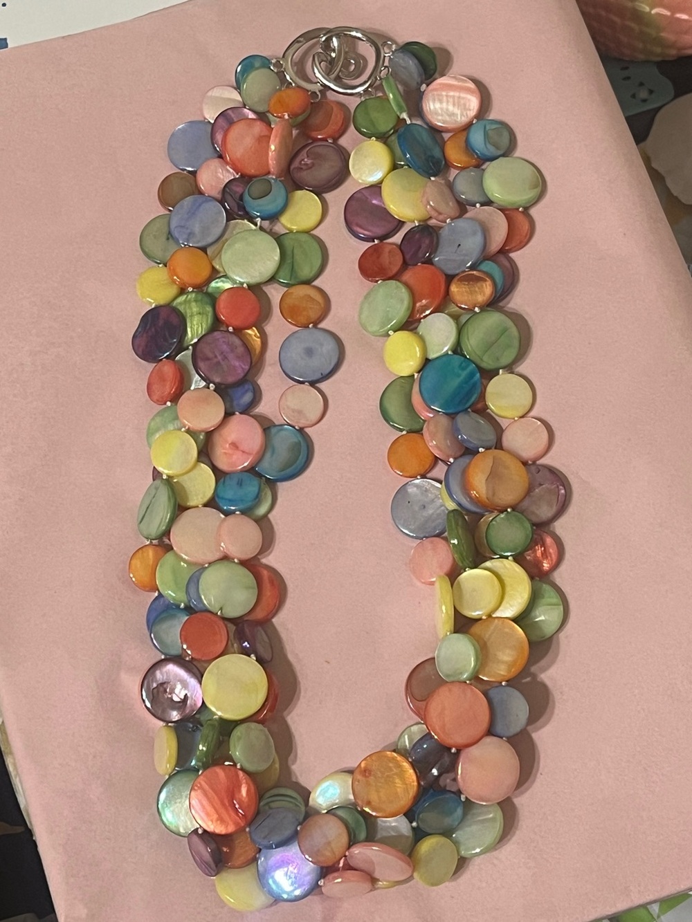 Candy Buttons Pearl Necklace